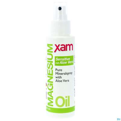 Sie sehen eine Packung Magnesium Oel Xam Sensitiv +aloe 100ml, Produktbild: 01 Magnesium Oel Xam Sensitiv +aloe 100ml, A-Nr.: 4755669 - 01