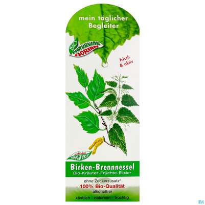 Birken Brennessel Elixier Kraeuterfit Alkoholfrei Bio Kraeuter Fruechte 330ml, A-Nr.: 3961728 - 02