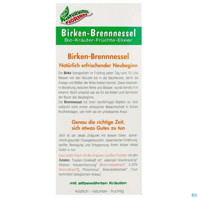 Birken Brennessel Elixier Kraeuterfit Alkoholfrei Bio Kraeuter Fruechte 330ml, A-Nr.: 3961728 - 03