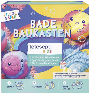 Sie sehen eine Packung TETESEPT Kids DIY Badebaukasten 1ST, Produktbild: 01 TETESEPT Kids DIY Badebaukasten 1ST, A-Nr.: 5932837 - 01