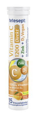 tetesept Vitamin C 1200 + D3 +Zink Brausetabletten x15 STK, A-Nr.: 6007109 - 01