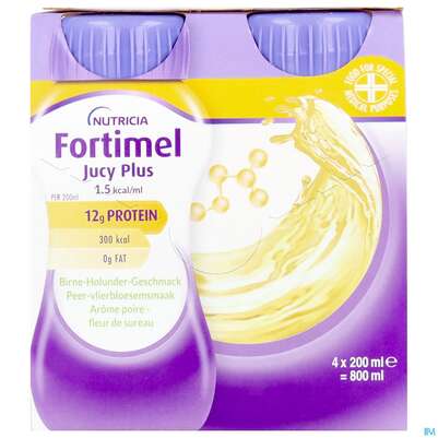 Fortimel/jucy Plus Fluessig 200ml Birne Holunder 4st, A-Nr.: 5808528 - 01