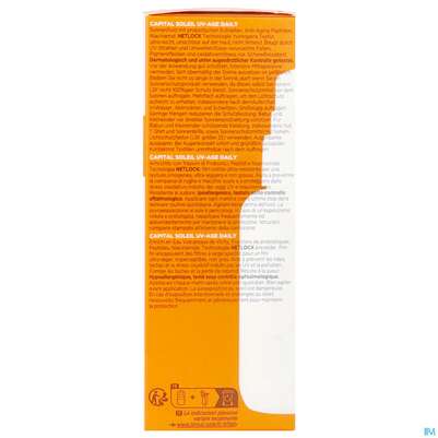 Sie sehen eine Packung Sonnenprodukte Vichy/capital Soleil Uv-age Daily Lsf 50+ 80ml, Produktbild: 05 Sonnenprodukte Vichy/capital Soleil Uv-age Daily Lsf 50+ 80ml, A-Nr.: 5893356 - 05