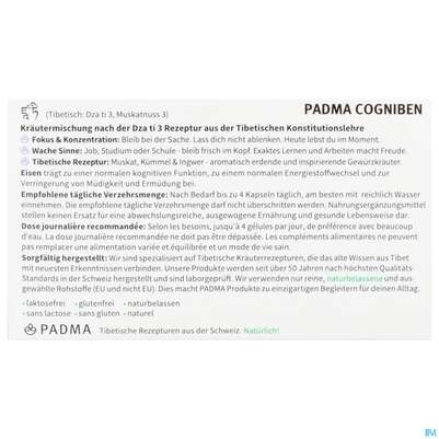 Padma Kapseln Cogniben Konzentration 60st, A-Nr.: 5664466 - 03
