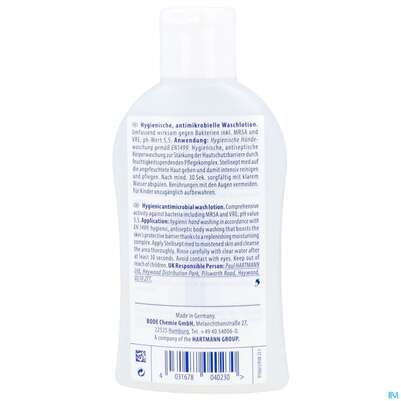 Sie sehen eine Packung Stellisept Med Antimikrob.waschlotion -hartmann 100ml, Produktbild: 04 Stellisept Med Antimikrob.waschlotion -hartmann 100ml, A-Nr.: 3699199 - 04