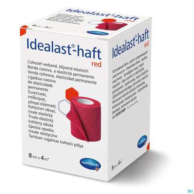 Elastische Binden Idealast/haft Kohaesiv/color Rot 4mx 8cm 1st, A-Nr.: 4174642 - 03