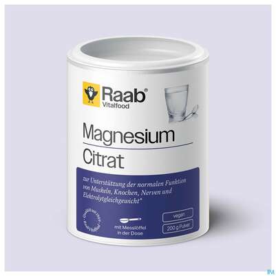 Sie sehen eine Packung Raab Magnesiumcitrat Pulver 200g, Produktbild: 11 Raab Magnesiumcitrat Pulver 200g, A-Nr.: 4363053 - 11