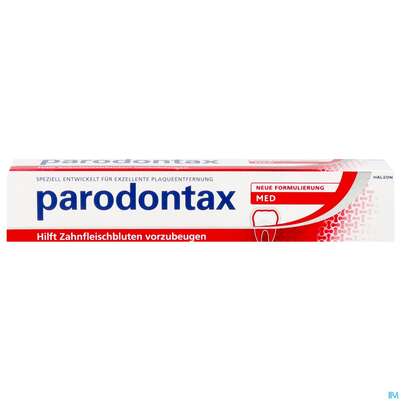 Sie sehen eine Packung Zahnpaste Parodontax Med Creme Neu 75ml, Produktbild: 01 Zahnpaste Parodontax Med Creme Neu 75ml, A-Nr.: 5843418 - 01