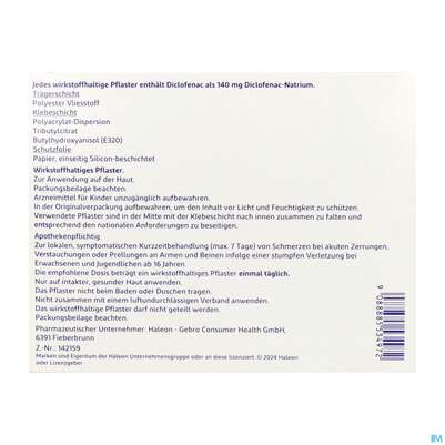 Voltadol 24h Schmerzpflaster Wirkstoffhaltig 140mg 5st, A-Nr.: 5534976 - 04
