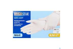 Untersuchungshandschuhe Nitril/unsteril Puderfrei/hypoallergen Safe Light Weiss M 27059 100st, A-Nr.: 3049403 - 01