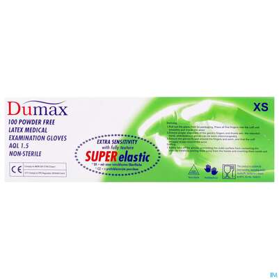 Untersuchungshandschuhe -dumax Latex Puderfrei Xs 100st, A-Nr.: 2995435 - 07