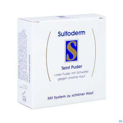 Sie sehen eine Packung Sulfoderm S Teint Gesichtspuder 20g, Produktbild: 03 Sulfoderm S Teint Gesichtspuder 20g, A-Nr.: 0645317 - 03