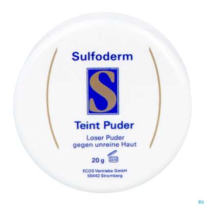Sie sehen eine Packung Sulfoderm S Teint Gesichtspuder 20g, Produktbild: 24 Sulfoderm S Teint Gesichtspuder 20g, A-Nr.: 0645317 - 24