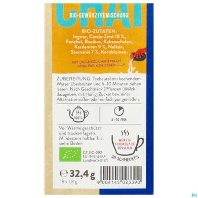 Sonnentor Tee/aufgussbeutel Bio Gewuerz Chai 02339 18st, A-Nr.: 5913202 - 03