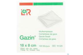 Mullkompressen Gazin Baumw.17faedig Unsteril 16fach 18x 8cm 100st, A-Nr.: 2384967 - 01