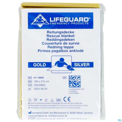Erste Hilfe Rettungsdecke -sandipharma Gold/silber 160x210cm 1st, A-Nr.: 3007847 - 01