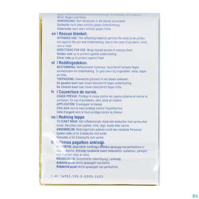 Erste Hilfe Rettungsdecke -sandipharma Gold/silber 160x210cm 1st, A-Nr.: 3007847 - 03