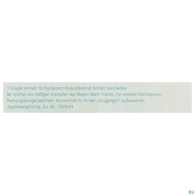 Sie sehen eine Packung Buscopan Drag 10mg Blist 20st, Produktbild: 05 Buscopan Drag 10mg Blist 20st, A-Nr.: 5541019 - 05