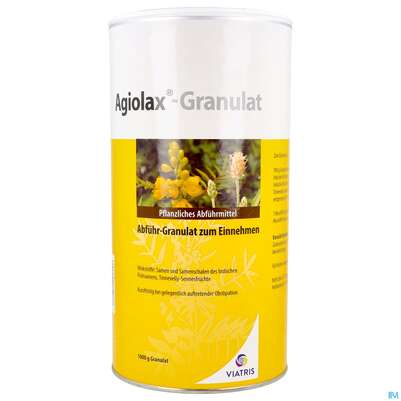 Sie sehen eine Packung Agiolax Granulat 1000g, Produktbild: 02 Agiolax Granulat 1000g, A-Nr.: 0001198 - 02