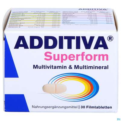 Sie sehen eine Packung Additiva Filmtabl Superform 10000 30st, Produktbild: 01 Additiva Filmtabl Superform 10000 30st, A-Nr.: 5810063 - 01