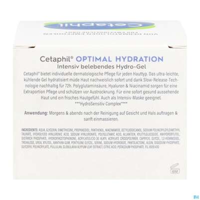 Sie sehen eine Packung Cetaphil Optimal Hydration Hydro-gel Intensiv Belebend 48g, Produktbild: 04 Cetaphil Optimal Hydration Hydro-gel Intensiv Belebend 48g, A-Nr.: 5698910 - 04