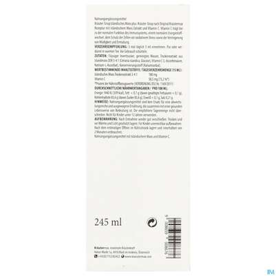Islaendisch Moos Hustensirup +vitamin C Gelatine+fructosefrei 245ml, A-Nr.: 5673258 - 03