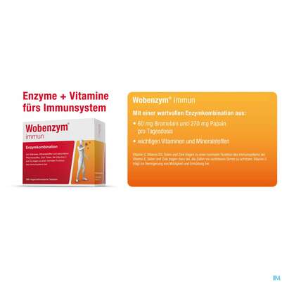 Sie sehen eine Packung Nestle Wobenzym Immun 120 Tabletten, Produktbild: 01 Nestle Wobenzym Immun 120 Tabletten, A-Nr.: 5391755 - 01