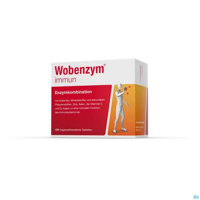 Sie sehen eine Packung Nestle Wobenzym Immun 120 Tabletten, Produktbild: 02 Nestle Wobenzym Immun 120 Tabletten, A-Nr.: 5391755 - 02