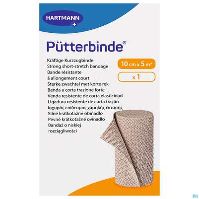 Sie sehen eine Packung Elastische Binden Puetterbinde Hautf 5mx 10cm 1st, Produktbild: 01 Elastische Binden Puetterbinde Hautf 5mx 10cm 1st, A-Nr.: 1457569 - 01