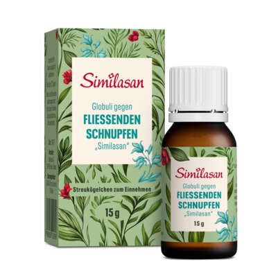 Sie sehen eine Packung Globuli gegen fließenden Schnupfen „Similasan“, Produktbild: 01 Globuli gegen fließenden Schnupfen „Similasan“, A-Nr.: 2420893 - 01