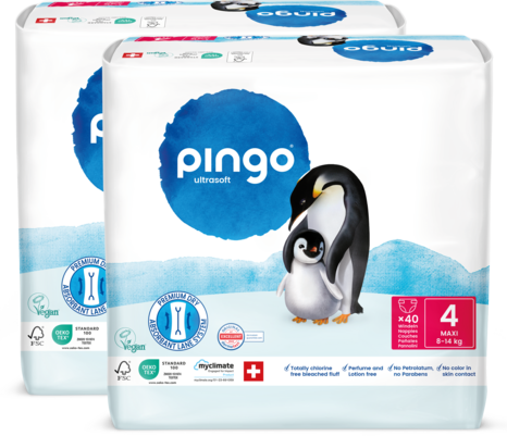 Bio Windeln Nr.4 Maxi Jumbo 8-14kg Pinguin – Pingo Swiss, A-Nr.: 4559589 - 01