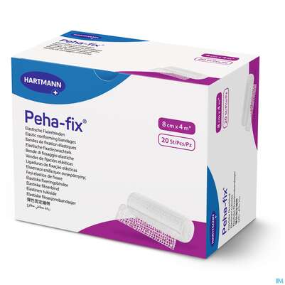 Sie sehen eine Packung Elastische Binden Peha-fix Fixierbinde 4mx 8cm 20st, Produktbild: 04 Elastische Binden Peha-fix Fixierbinde 4mx 8cm 20st, A-Nr.: 4902863 - 04