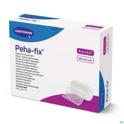 Sie sehen eine Packung Elastische Binden Peha-fix Fixierbinde 4mx 4cm 20st, Produktbild: 04 Elastische Binden Peha-fix Fixierbinde 4mx 4cm 20st, A-Nr.: 4902840 - 04