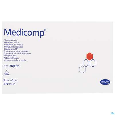 Kompressen Medicomp Vliesstoff 4fach Unsteril 10x 20cm 100st, A-Nr.: 1652058 - 02