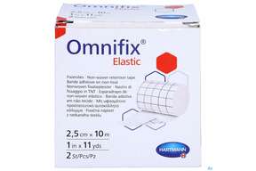 Fixierpflaster Omnifix Elastic Fixiervlies 10mx 2,5cm Ro 2st, A-Nr.: 3094444 - 01