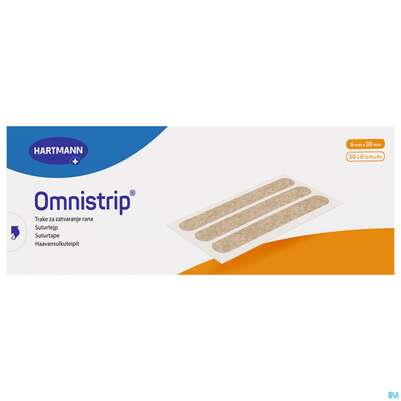 Sie sehen eine Packung Wundnahtstreifen Omnistrip Steril 6mmx 38mm 300st, Produktbild: 01 Wundnahtstreifen Omnistrip Steril 6mmx 38mm 300st, A-Nr.: 2368626 - 01