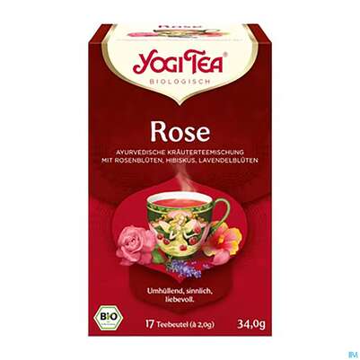 Sie sehen eine Packung Yogi Tea Bio Rose 34g 17st, Produktbild: 02 Yogi Tea Bio Rose 34g 17st, A-Nr.: 5749926 - 02
