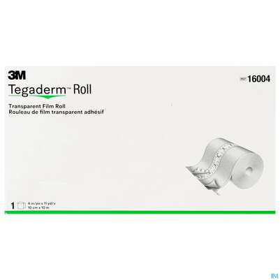 Sie sehen eine Packung Wundverband Tegaderm Roll Transparent 10x10m 16004 Rolle 1st, Produktbild: 01 Wundverband Tegaderm Roll Transparent 10x10m 16004 Rolle 1st, A-Nr.: 3073459 - 01