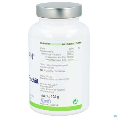Omega -3 Fischoel Kapseln Melasan 500mg 180st, A-Nr.: 2796204 - 06