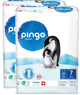 Bio Windeln Nr.7 XXL Jumbo 15+ Kg Pinguin – Pingo Swiss, A-Nr.: 6027307 - 01