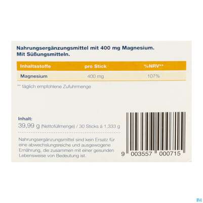 Sie sehen eine Packung Magnofit Ultra 400mg Stick 30st, Produktbild: 06 Magnofit Ultra 400mg Stick 30st, A-Nr.: 5833472 - 06