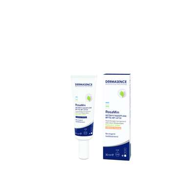 Sie sehen eine Packung DERMASENCE ROSAMIN GETOENTE TAGESPFLEGE HELL MIT LSF 50, Produktbild: 01 DERMASENCE ROSAMIN GETOENTE TAGESPFLEGE HELL MIT LSF 50, A-Nr.: 5956200 - 01