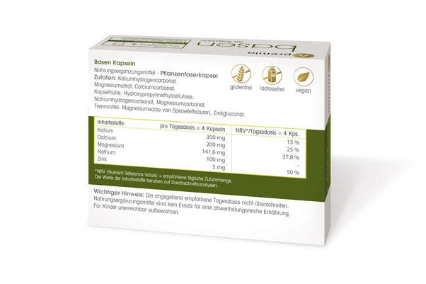 Sie sehen eine Packung Apremia Basen Kapseln, Produktbild: 02 Apremia Basen Kapseln, A-Nr.: 3936050 - 02