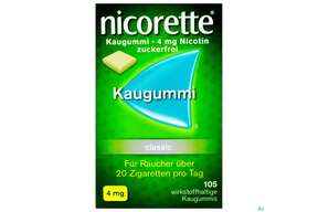 Nicorette/classic Kaugummi Z Raucherentw 4mg 105st, A-Nr.: 0694178 - 01