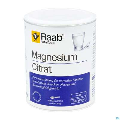 Sie sehen eine Packung Raab Magnesiumcitrat Pulver 200g, Produktbild: 04 Raab Magnesiumcitrat Pulver 200g, A-Nr.: 4363053 - 04