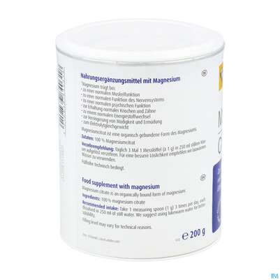 Sie sehen eine Packung Raab Magnesiumcitrat Pulver 200g, Produktbild: 08 Raab Magnesiumcitrat Pulver 200g, A-Nr.: 4363053 - 08