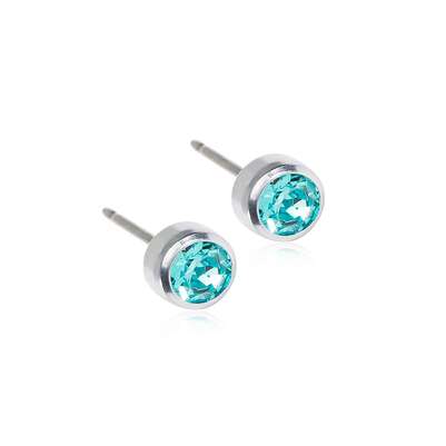 Blomdahl Ohrstecker Bezel türkis, A-Nr.: 6020127 - 01