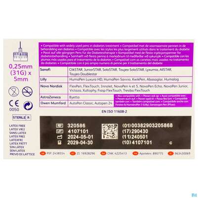 Injektionsspritzen U.zubeh. Insulin Bd Pen-nadel 5mm -tam 100st, A-Nr.: 4736933 - 04