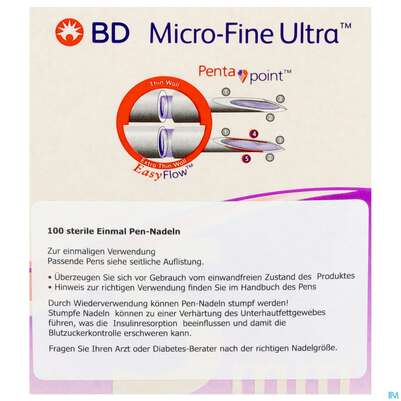 Injektionsspritzen U.zubeh. Insulin Bd Pen-nadel 5mm -tam 100st, A-Nr.: 4736933 - 05