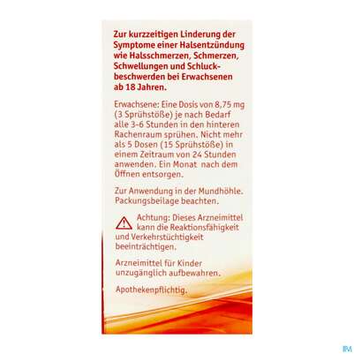 Lemocin Flurbiprofen Spray Z.anw.i.d.mundhoehle Lösung 8,75mg/dosis Kirsche/minze 15ml, A-Nr.: 5531021 - 08